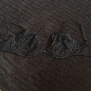 Black lace unlined bra size 32DDD, VS